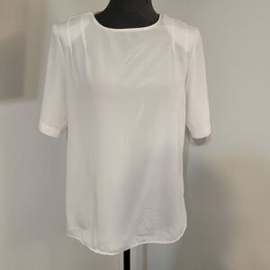VTG Christie & Jill Women's White Short Sleeve Crewneck Pullover Blouse Size M